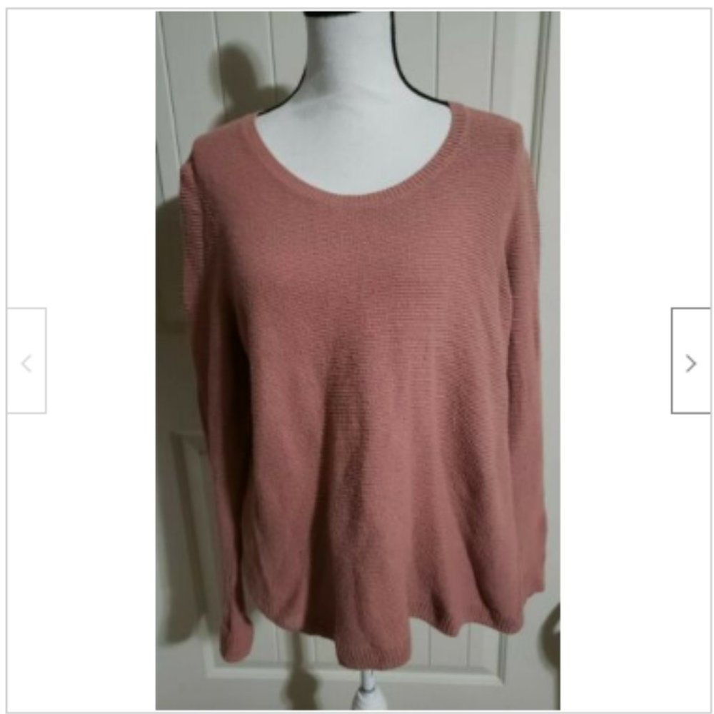 Madewell Riverside Textured Sweater Pink Knit L